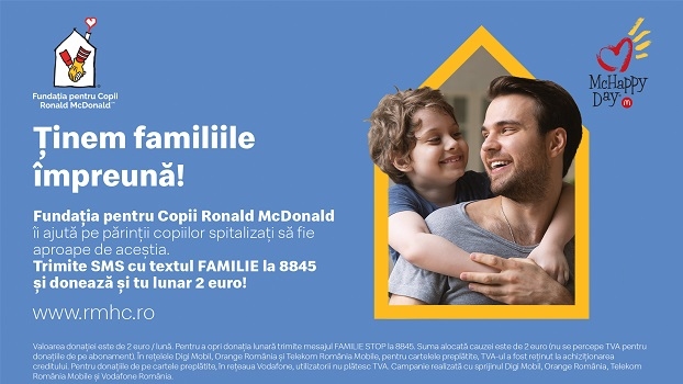 Fundația pentru Copii Ronald McDonald: apel de strângere de fonduri pentru continuarea proiectelor care țin familiile împreună