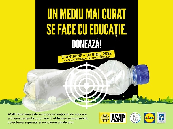 Lidl continuă să investească în prevenirea poluării cu plastic, printr-o nouă campanie la casele de marcat, dedicată programului național ASAP România