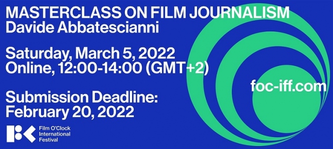 Festivalul Internațional Film O’Clock dă startul înscrierilor pentru masterclass-ul online dedicat jurnalismului de film