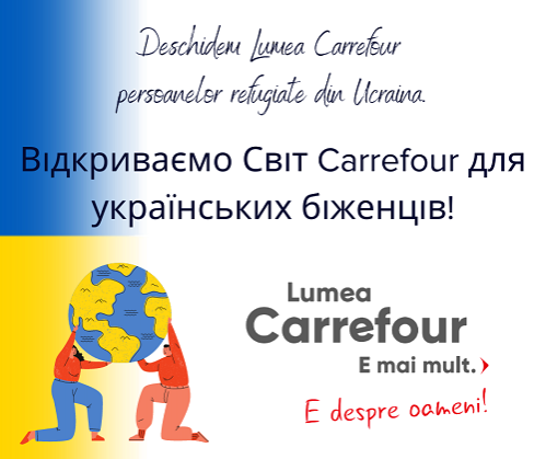 Carrefour România oferă peste 200 de posturi pentru ucraineni. Cunoașterea limbii române nu este obligatorie