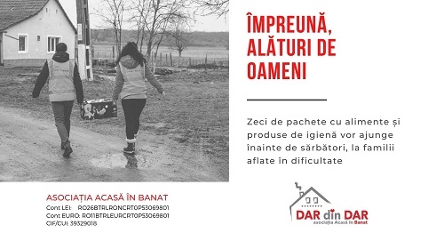 De Paște, Asociația Acasă în Banat pregătește pachete cu alimente pentru familiile din Timiș și Caraș Severin