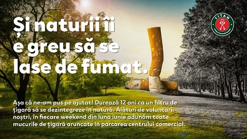 De Ziua Mediului, Vulcan Value Centre și Centrul Comercial Auchan Titan dau startul inițiativei „Și naturii îi este greu să se lase de fumat”