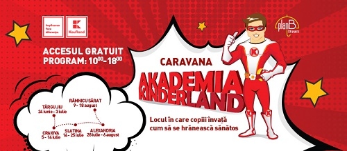 Începe Caravana Akademia Kinderland, ediția 2022: școala mobilă de alimentație sănătoasă pentru copii ajunge în sudul țării