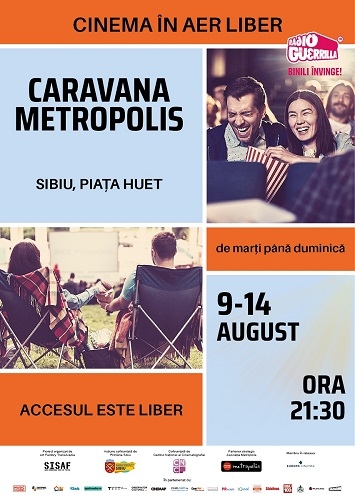 Caravana Metropolis- cinema în aer liber revine la Sibiu, între 9 – 14 august