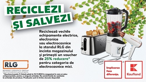 Kaufland demarează o campanie de colectare a deșeurilor electrice și electronice și oferă 25% reducere pentru electrocasnicele noi