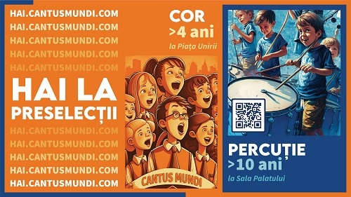 Cantus Mundi anunță o nouă sesiune de preselecții pentru cor și percuție în București