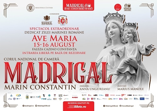Pe 15 și 16 august, Primăria Constanța și Corul Madrigal prezintă  Spectacolul Extraordinar AVE MARIA