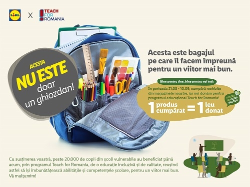 Lidl România, cu ajutorul clienților săi, continuă să investească în educație prin susținerea programului Teach for Romania