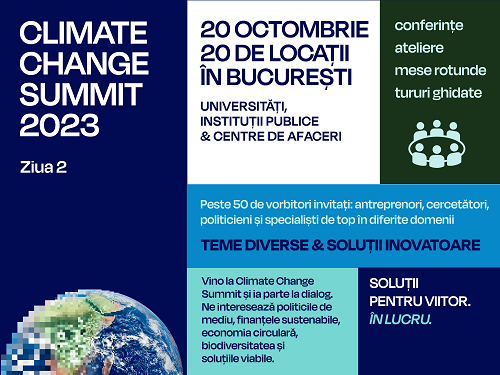 Peste 1500 de participanți sunt așteptați la Climate Change Summit  în perioada 19-20 octombrie