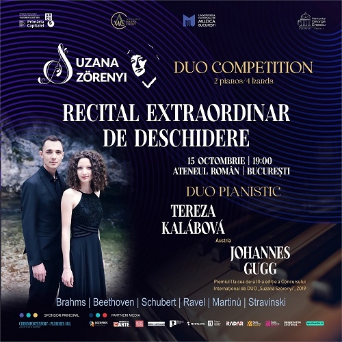 Recital Extraordinar de DUO PIANISTIC  în deschiderea Concursului Internațional de Duo „Suzana Szörenyi” 2023