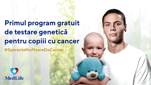 1 din 2 copii recent diagnosticați cu cancer în România a fost deja înscris în Programul Gratuit de Testare Genetică dezvoltat de MedLife