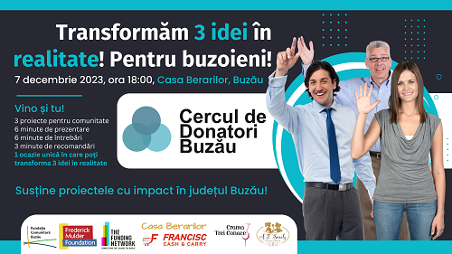 Buzoienii sunt invitați pe 7 decembrie să susțină 3 proiecte în 6 minute