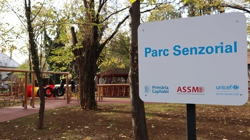 Parc Senzorial pentru pacienții copii și adolescenți ai Spitalului Clinic de Psihiatrie „Dr. Alexandru Obregia”, amenajat cu sprijinul Primăriei Capitalei, ASSMB și UNICEF