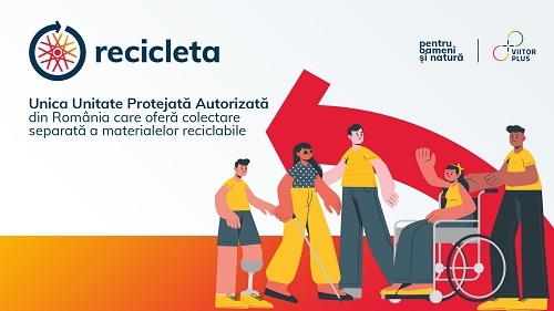 Din 2024, firmele din București-Ilfov pot beneficia  de colectarea reciclabilelor cu zero costuri,  de la prima unitate protejată autorizată - Recicleta