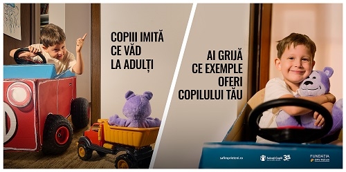 Salvați Copiii România și Fundația OMV Petrom lansează campania  ”Copiii imită ce văd la adulți”