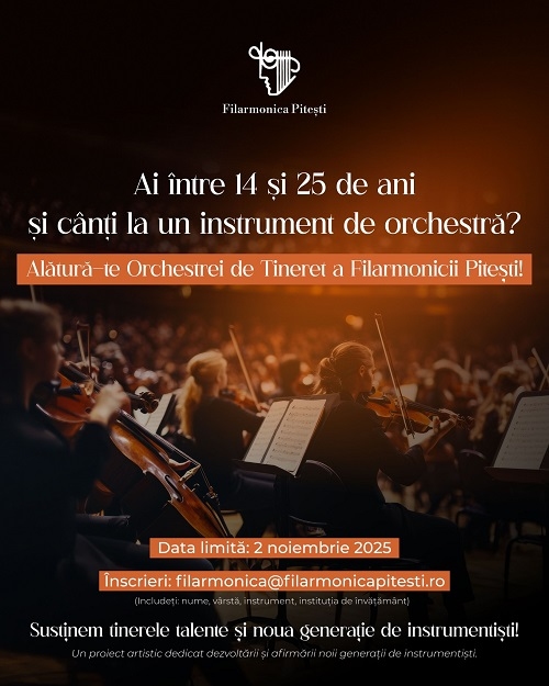 Filarmonica Piteşti pune bazele unei Orchestre de Tineret şi dă startul selecţiei deschise la nivel naţional