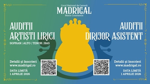 Corul Madrigal organizează audiții pentru artiști lirici și dirijor asistent