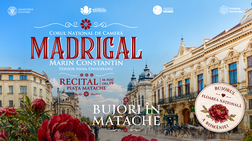 Corul Madrigal transformă Piața Matache în scenă, de Ziua Bujorului Românesc