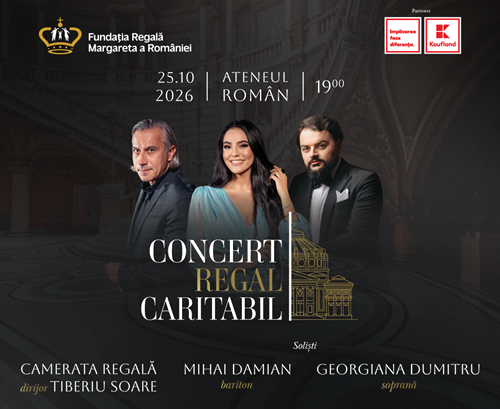 Fundația Regală Margareta a României anunță noua ediție a Concertului Regal Caritabil la Ateneul Român - o seară de gală pentru destinele tinerilor artiști