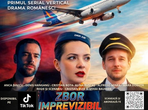 „Zbor imprevizibil”, primul serial românesc filmat integral în format vertical, disponibil online! În distribuție: Anca Dinicu, Denis Hanganu, Alina Pușcaș, Cristian Bota
