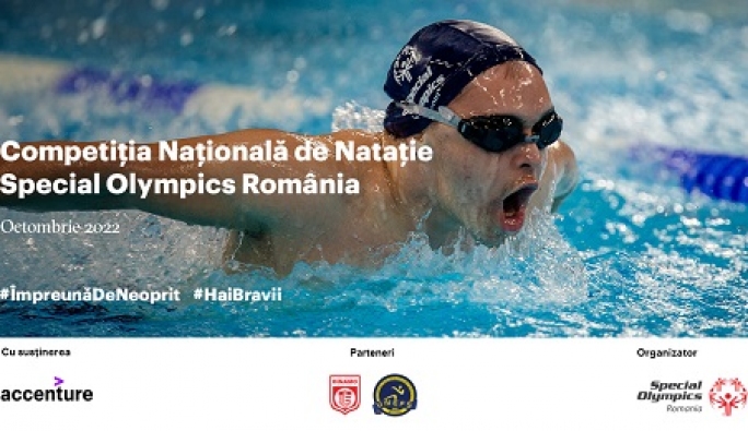 COMPETIȚIA NAȚIONALĂ DE NATAȚIE SPECIAL OLYMPICS ROMÂNIA  aduce la start 60 de sportivi cu dizabilități intelectuale