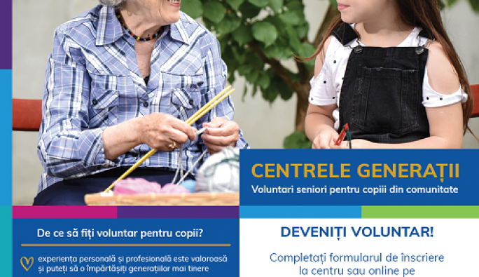Seniori din județele Alba, Cluj, Timiș și București invitați să devină voluntari pentru copiii din centrele sociale ale comunității