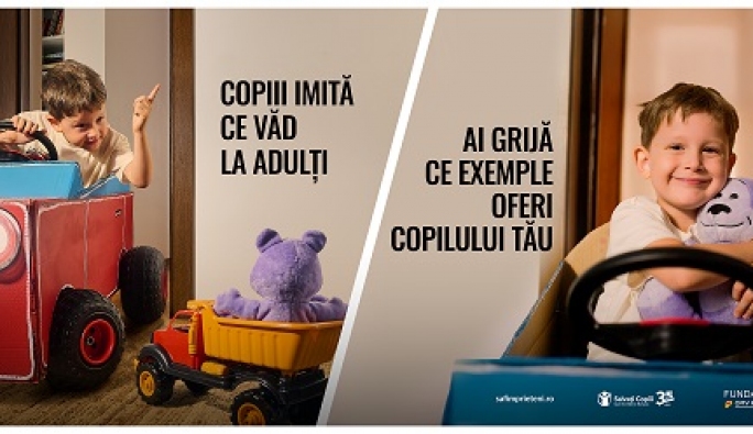 Salvați Copiii România și Fundația OMV Petrom lansează campania  ”Copiii imită ce văd la adulți”