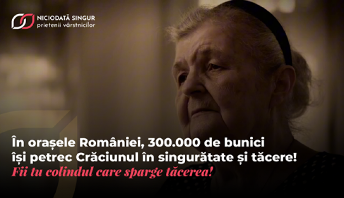 Peste 300.000 de vârstnici din orașele României își petrec Crăciunul singuri