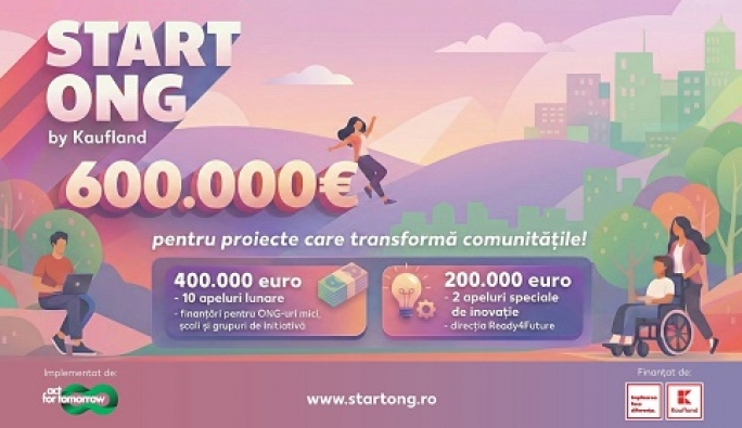 Investiție de 600.000 de euro în ONG-uri mici și proiecte care răspund noilor schimbări din societate, prin ediția 2026 a programului Start ONG