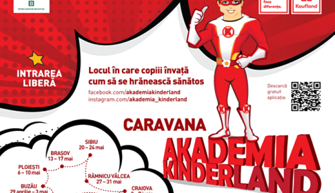 Începe Caravana Akademia Kinderland, ediția a 9-a: proiectul educațional dedicat alimentației sănătoase ajunge în 9 orașe