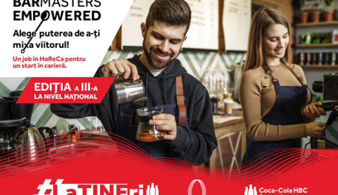 COCA-COLA HBC ROMÂNIA LANSEAZĂ CEA DE-A TREIA EDIȚIE A PROIECTULUI BARMASTERS EMPOWERED. PESTE 70 DE TINERI CERTIFICAȚI DE MINISTERUL MUNCII ÎN PRIMELE EDIȚII