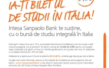 Intesa Sanpaolo Bank ofera liceenilor romani burse de 12.000 euro in Italia pentru al VII-a an consecutiv