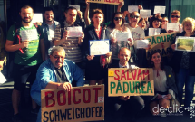 Protest împotriva reasocierii dintre Schweighofer și FSC