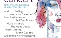 Andra, Smiley, Alexandru Tomescu, Marius Manole și Zoli Toth pe scena Ateneului la cea de-a șasea ediție a Hope Concert