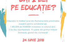 Campania națională ”Dai 2 lei pe educație?” se lansează oficial în data de 24 iunie 2018 la București
