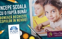 Colectare de rechizite pentru copiii din familii defavorizate la Plaza România