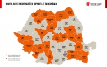 Harta mortalității infantile: sunt județe unde rata mortalității la copiii sub un an e de aproape trei ori mai mare decât în altele