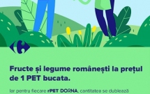 Clienții Carrefour Târgoviște pot cumpăra fructe și legume de la producători locali la prețul special de 1 PET bucata