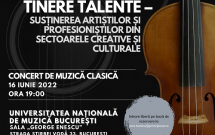 Un nou concert de muzică clasică oferit de muzicienii debutanți din proiectul  „Tinere Talente – Susținerea artiștilor și profesioniștilor din sectoarele creative și culturale”