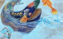 11 picturi murale 3D și infrastructuri de colectare în formă de animale marine transmit un semnal de alarmă împotriva poluării apelor din România
