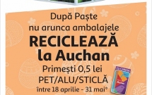 În anticiparea viitorului sistem de garanție-returnare, Auchan a instalat aparate tip RVM și va oferi 0,5 lei sub formă de voucher de fidelitate, pentru fiecare ambalaj reciclat în magazinele sale până la 31 mai