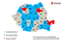 Harta mortalității infantile:  Disparități mari între județe; în rural, rata mortalității infantile e sensibil mai mare