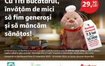 Auchan contribuie la asigurarea a 15.000 de mese calde pentru copii, printr-o nouă campanie cu emblematicul pluș Titi