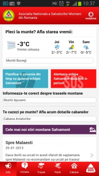 Aplicatia mobila Salvamont