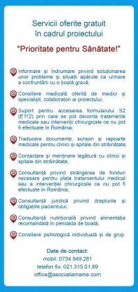 Prioritate pentru Sanatate